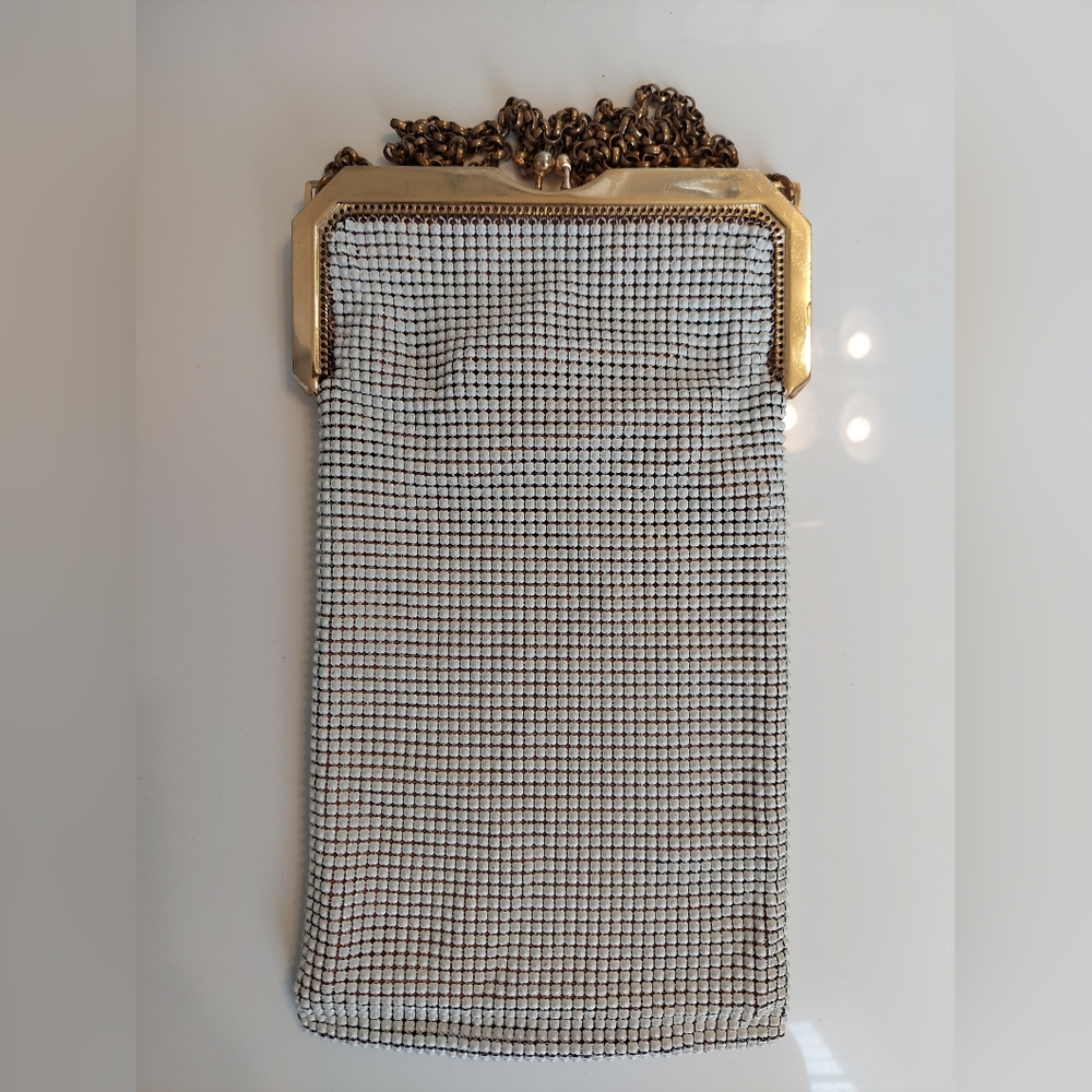 Whiting and Davis authentic vintage antique mesh purse with pink lining